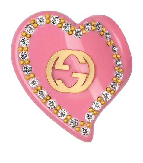 gucci pink hair clip|Interlocking G heart hair clip in pink resin .